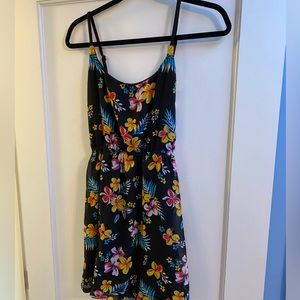Derek Heart Tropical Floral Print Strappy Mini Dress - Size M